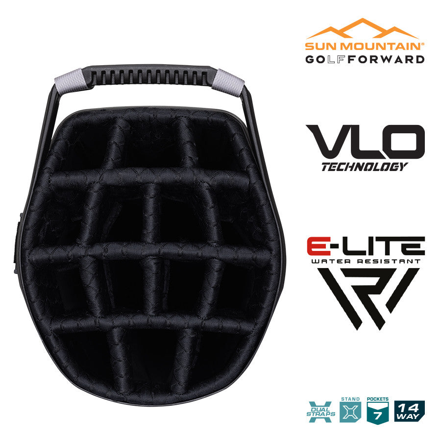 2025 Sun Mountain VLO E-LITE 14-Way Stand Bag - Black