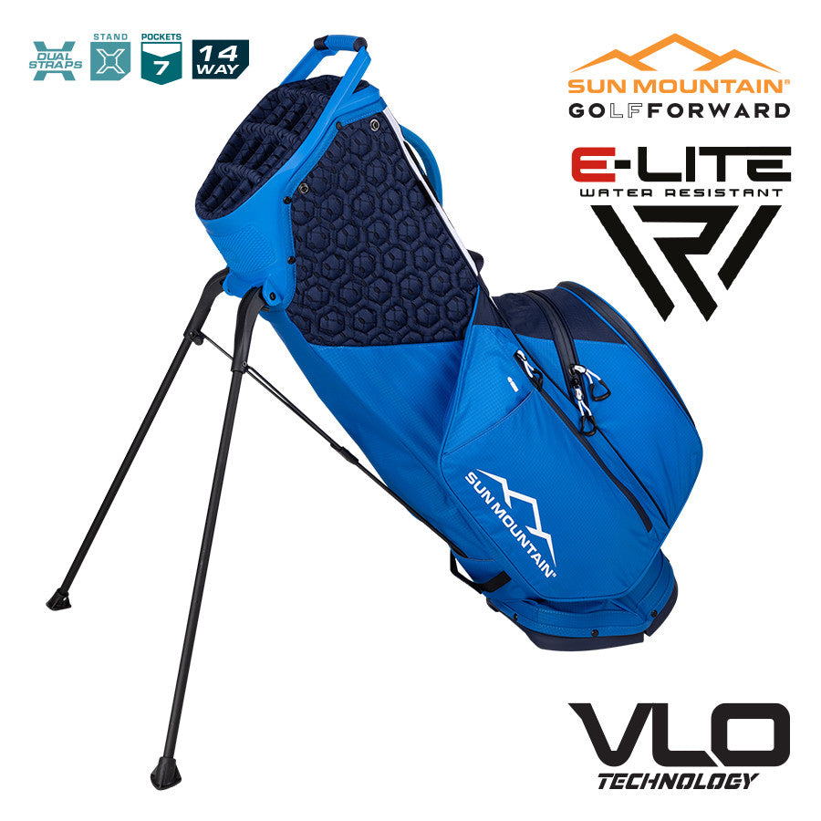2025 Sun Mountain VLO E-LITE 14-Way Stand Bag - Blue/White