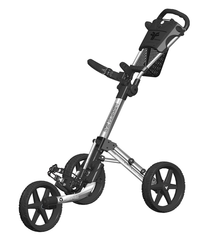 FastFold Mission 5.0 Golf Trolley - Shiny Silver/Black