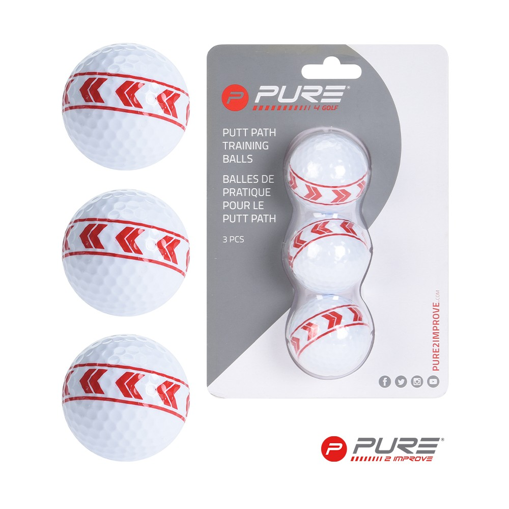 Pure2Improve Putt Path Training Balls (x3)