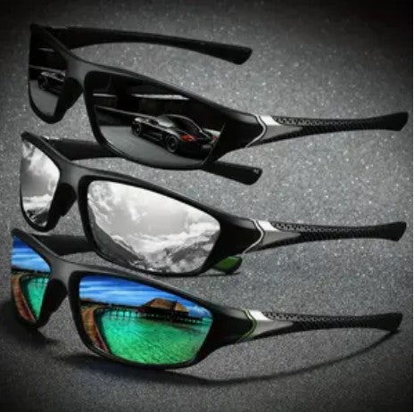 Polarized Sunglasses - Black/Mercury/Green